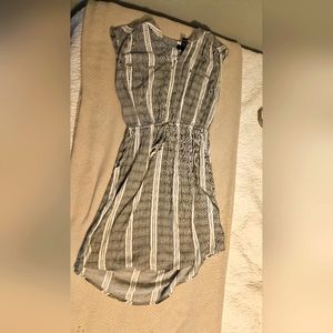 White and Black striped mini dress